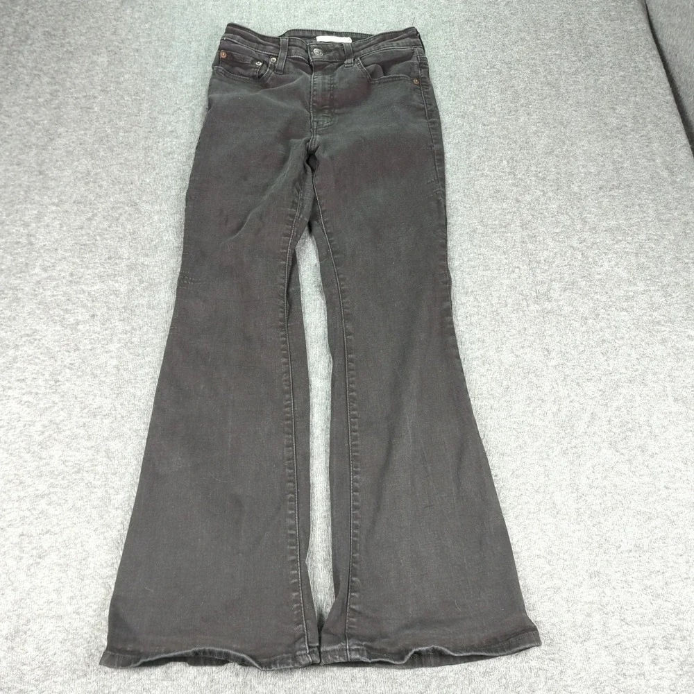 Levis Jeans Womens 29 Black 726‎ Flare Stretch Casual Hippie Boho